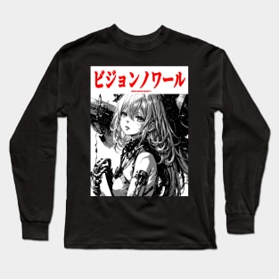 Cyberpunk Cyborg Girl Japanese Vaporwave Urban Aesthetic #2 Long Sleeve T-Shirt